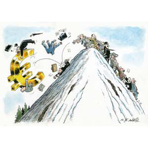 	Euro down, Cartoonists  & Writers  Syndicate	